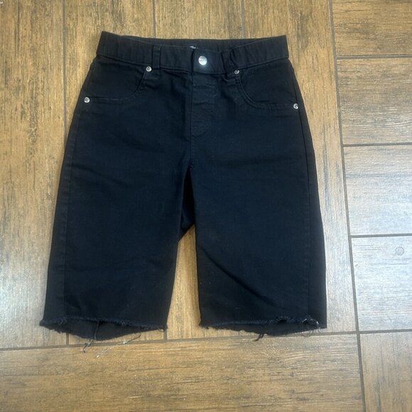 Hue Black Raw Edge Stretch Cotton Bermuda Shorts Size XS - Picture 9 of 9